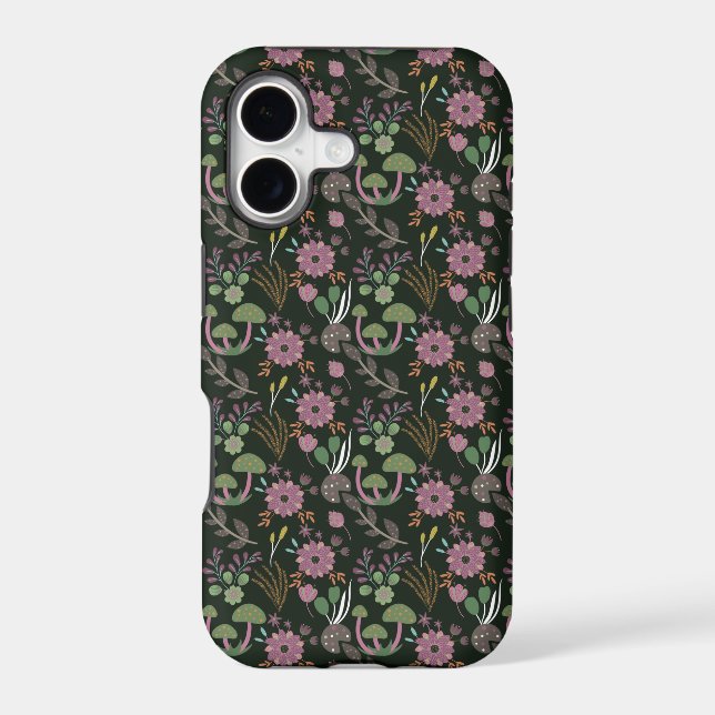 Dark Floral Pattern Iphone Case (Back)
