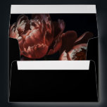 Dark Floral Peony Flowers Painting Black Wedding Envelope<br><div class="desc">Dark Moody Gothic Floral Peony Flowers Painting Black Wedding envelope with custom return address on the back.</div>