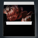 Dark Floral Peony Flowers Painting Black Wedding Envelope<br><div class="desc">Dark Moody Gothic Floral Peony Flowers Painting Black Wedding envelope with custom return address on the back.</div>
