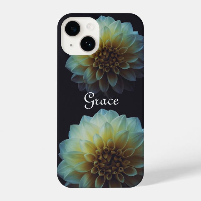 Dark Floral Personalized iPhone Case (Back)