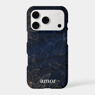 Dark floral phone case with customizable text