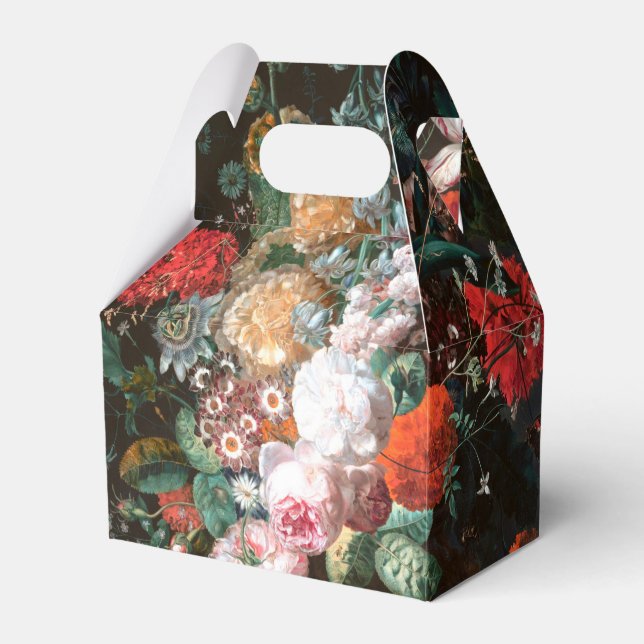 Dark Floral Roses Painting Art Favor Box (Front Side)