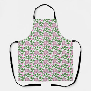 Dark Floral Seamless Pattern Pink Flowers Green Le Apron