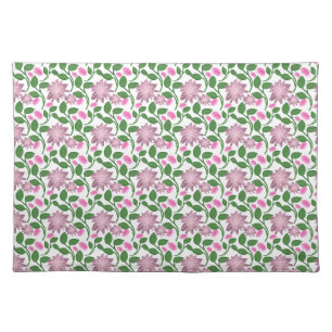 Dark Floral Seamless Pattern Pink Flowers Green Le Cloth Placemat