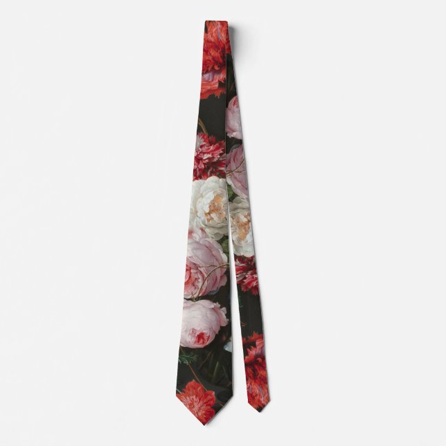 Dark Floral Still Life Tie (Front)