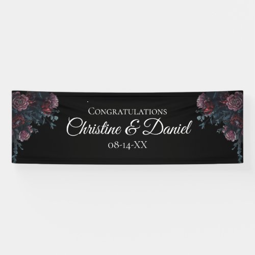 Dark Floral Wedding Gothic Black Elegant Banner
