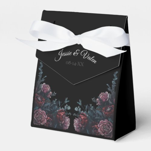 Dark Floral Wedding Gothic Black Elegant Favor Boxes