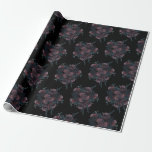 Dark Floral Wedding Gothic Black Elegant Wrapping Paper<br><div class="desc">Elegant dark floral on black wedding invitation collection and decor  is lovely with red,  mauve,  maroon and pink roses and greenery on a dark black background for a gothic wedding look.  The flowers adorn the corners for an elegant,  modern and sophisticated look.</div>