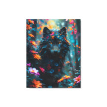 Dark Floral Wolf