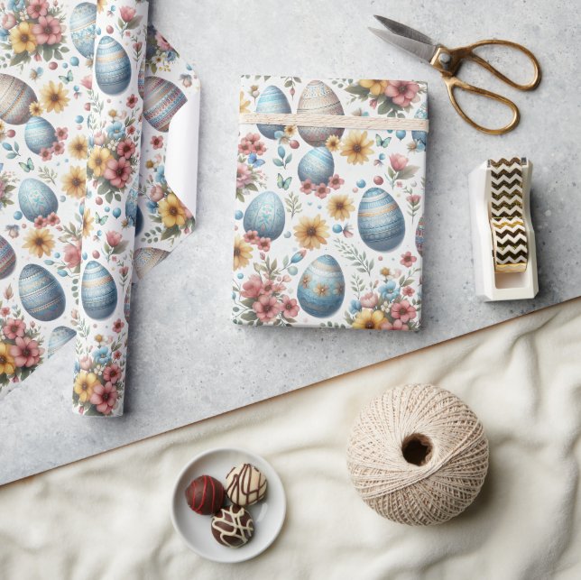 dark floral wrapping paper, botanical gift wrap, m paper (Crafts)