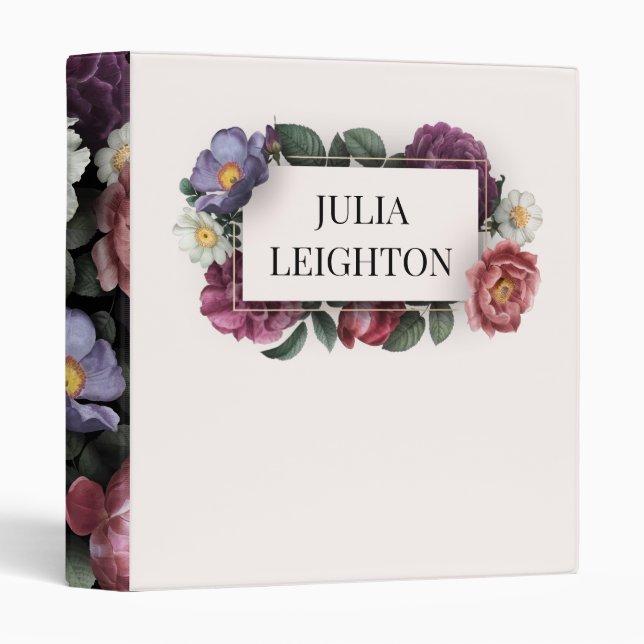 Dark Florals 3 Ring Binder (Front/Spine)
