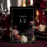 Dark Flowers Elegant Black Wedding Table Number<br><div class="desc">Dark Flowers Elegant Black Wedding Table Number</div>