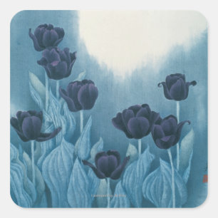 Dark Flowers Square Sticker