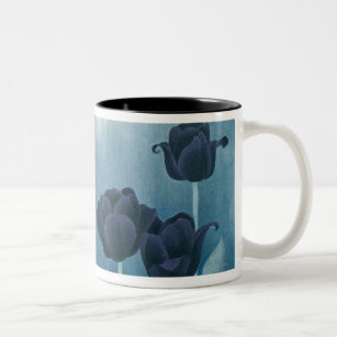 Dark Flowers Two-Tone Coffee Mug