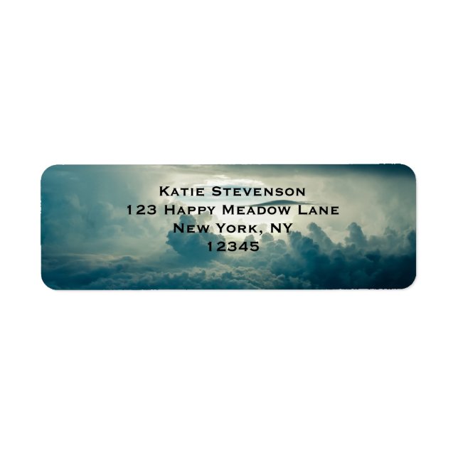 Dark Fluffy Clouds Aerial View Label (Front)