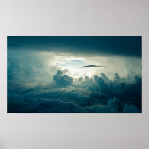 Dark Fluffy Clouds Aerial View Poster