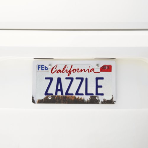 Dark forest and black birds license plate frame