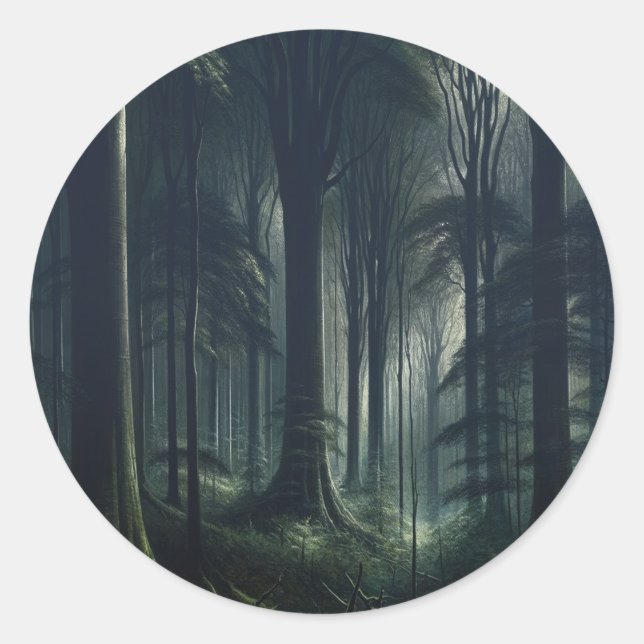 Dark Forest at Twilight Sweet 16 Classic Round Sticker (Front)