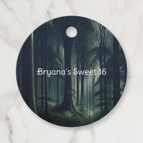 Dark Forest at Twilight Sweet 16 Favor Tags