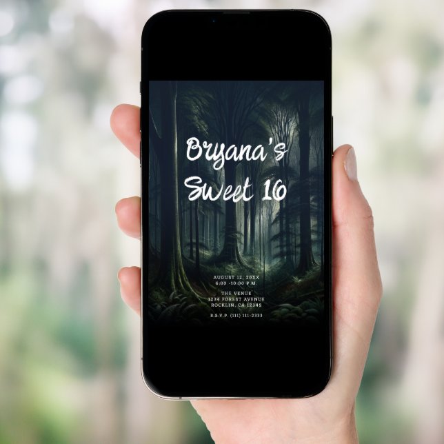 Dark Forest at Twilight Sweet 16 Invitation (Front Digital)