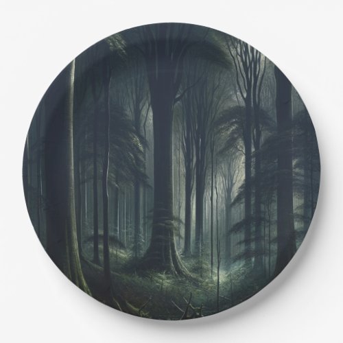 Dark Forest at Twilight Sweet 16 Paper Plates