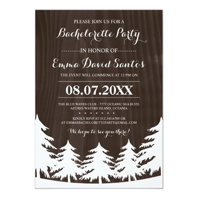 Dark Forest Bachelorette Party Invites