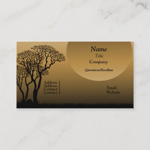 Dark Forest Business Card Golden Beige Business Card
