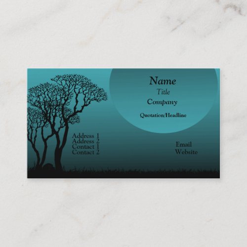 Dark Forest Business Card, Teal