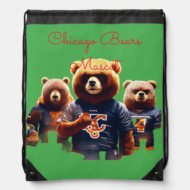 Dark Forest Chicago Bears Mascot – Evil Football  Drawstring Bag (Front)