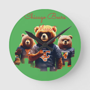 Dark Forest Chicago Bears Mascot – Evil Football Round Clock