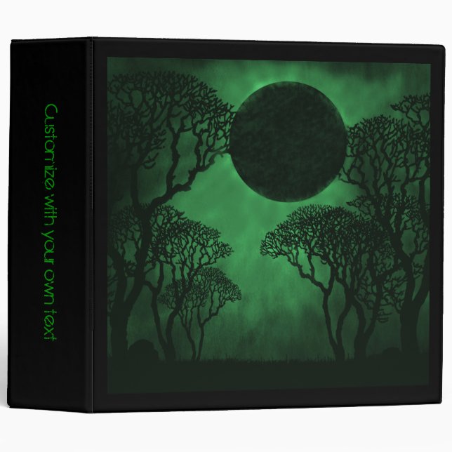 Dark Forest Eclipse Binder, Dark Green 3 Ring Binder (Front/Spine)