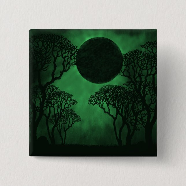 Dark Forest Eclipse Button, Green Button (Front)