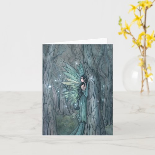 Dark Forest Fairy Mystical Art Blank Inside Card
