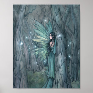 Dark Forest Fairy Mystical Fantasy Art Poster