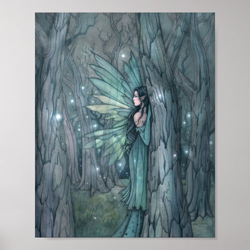 Dark Forest Fairy Mystical Fantasy Art  Poster