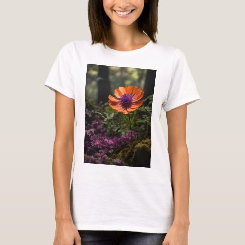 Dark Forest Flower Womens Basic T_Shirt T_Shirt