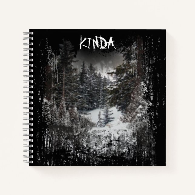 Dark Forest | Forest Trees Snowy Spiral Notebook (Front)