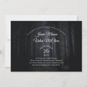 Dark Forest Gothic Elegant Wedding Woods Nature Invitation