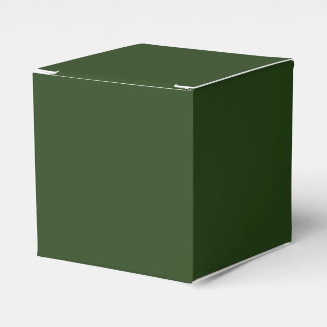 Dark Forest Green Classic Favor Box (Front Side)
