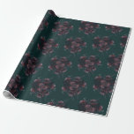 Dark Forest Green Elegant Wedding Maroon Mauve Wrapping Paper<br><div class="desc">Elegant dark forest green floral with maroon and mauve flowers wedding invitation is lovely with maroon and pink roses and greenery on a dark forest green background for a gothic wedding look.  The flowers adorn the corners for an elegant,  modern and sophisticated look.</div>