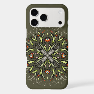 Dark Forest Green Goblincore Mushroom Eyes Trippy iPhone 17 Pro Max Case