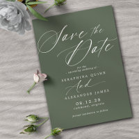 Dark Forest Green Moss | Simple Elegant Script