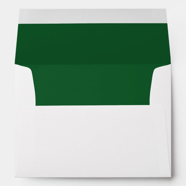 Dark Forest Green White A7 Inside Color Envelope (Back (Bottom))