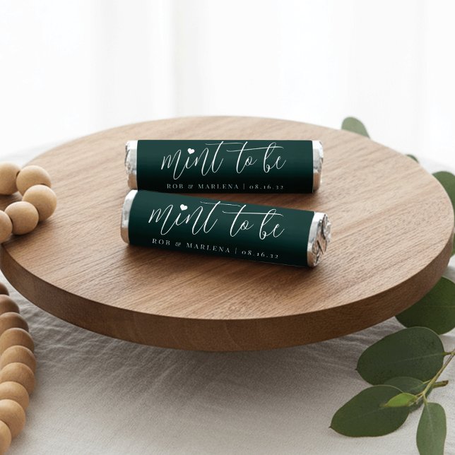 Dark Forest Heart Calligraphy Personalized Wedding Breath Savers® Mints (Creator Uploaded)