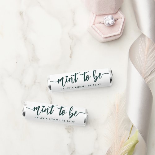 Dark Forest  Heart Script Personalized Wedding Breath Savers Mints