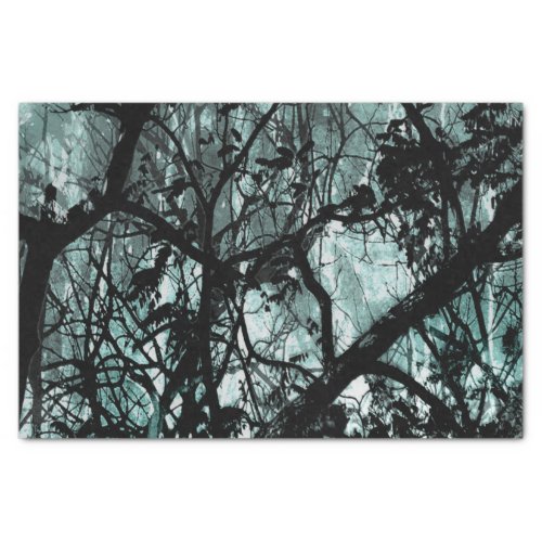 Dark Forest Landscape Illustration Tissue Paper