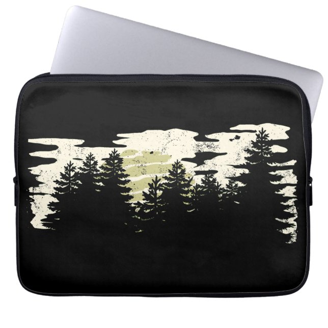 Dark Forest Nature Winter Vintage Laptop Sleeve (Front)