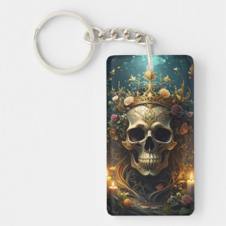 Dark Forest Skull Acrylic Keychain
