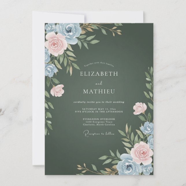 Dark Forest Vine Wedding Invitation (Front)
