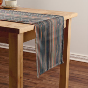 Dark Forest Woodlands Stripes Design  Short Table Runner